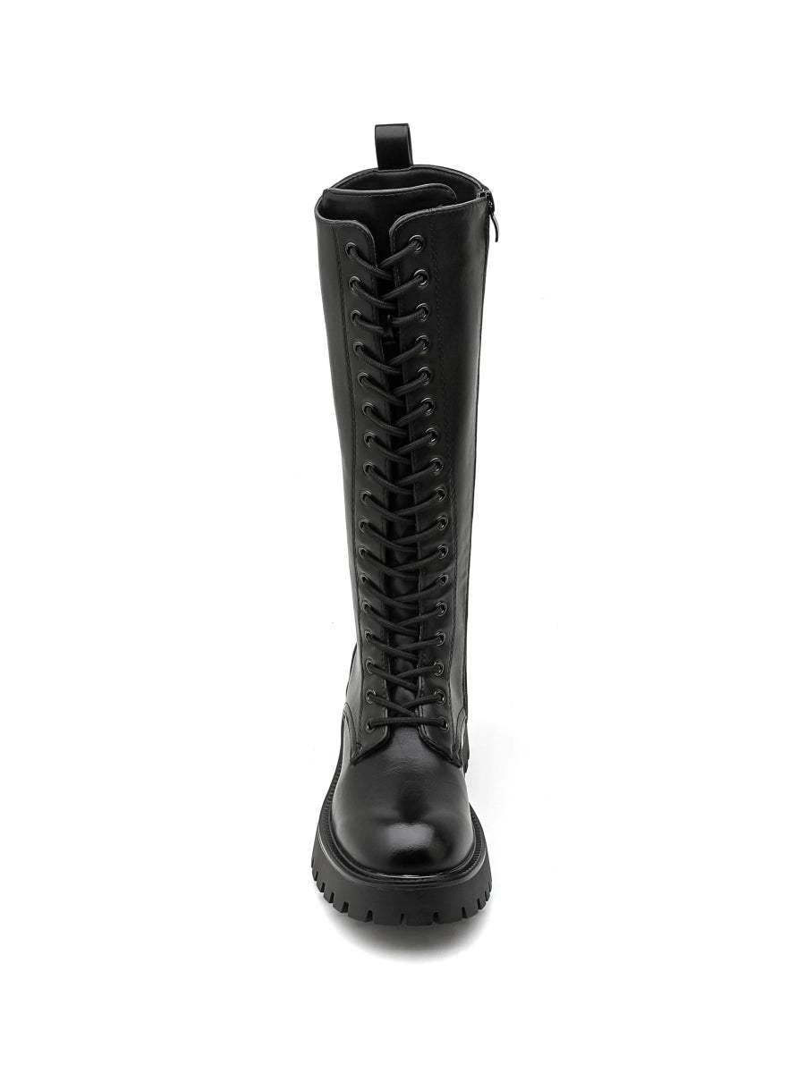 Bottes montantes noires style militaire - RIVE GAUCHE