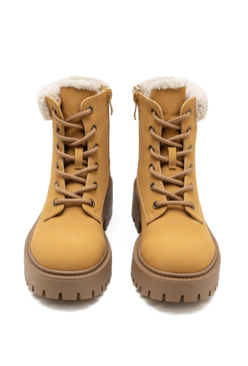 Bottines à lacets fourrées effet moumoute - RIVE GAUCHE