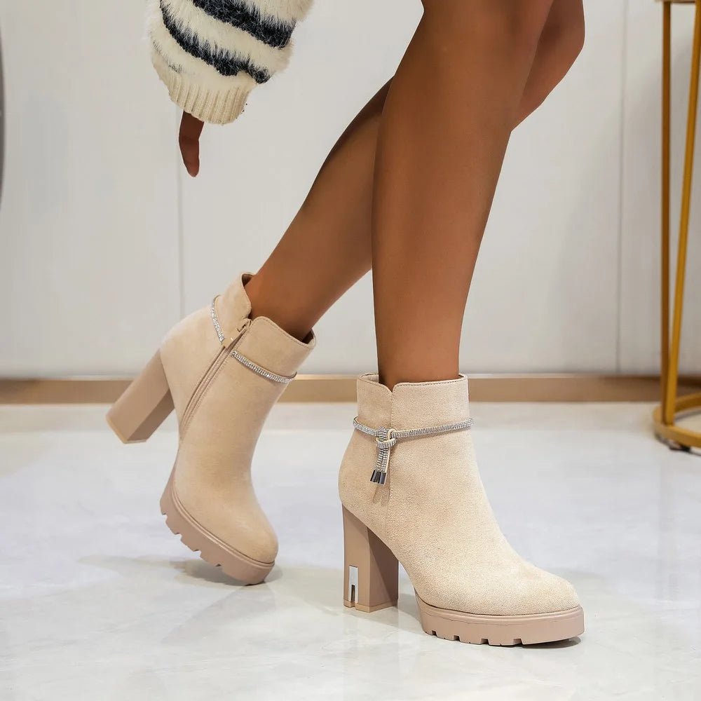 Bottines à talon beiges - RIVE GAUCHE