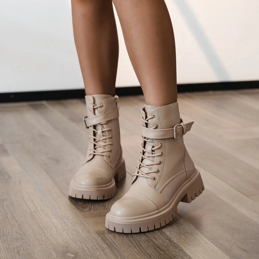 Bottines avec boucle décorative taupes - RIVE GAUCHE