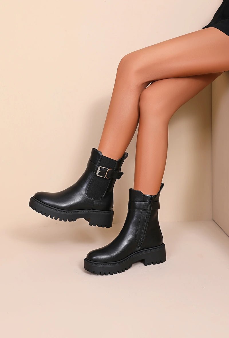 Bottines avec boucle en simili cuir - RIVE GAUCHE