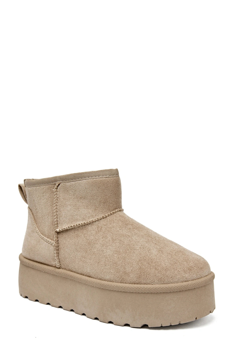 Bottines boots basses en suédine beiges - RIVE GAUCHE