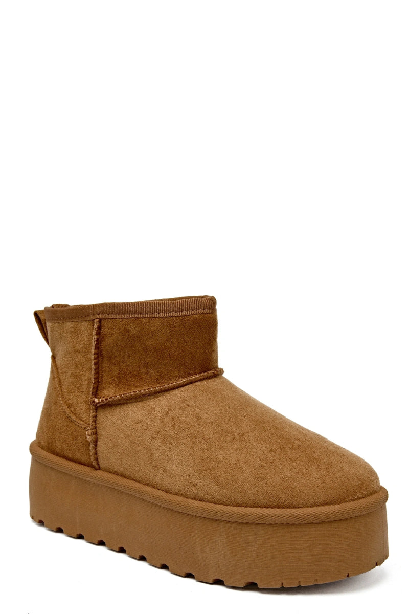 Bottines boots basses en suédine camel - RIVE GAUCHE