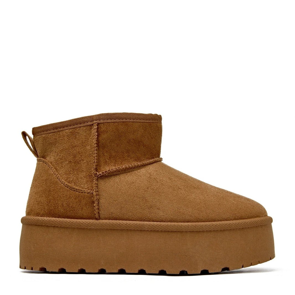 Bottines boots basses en suédine camel - RIVE GAUCHE