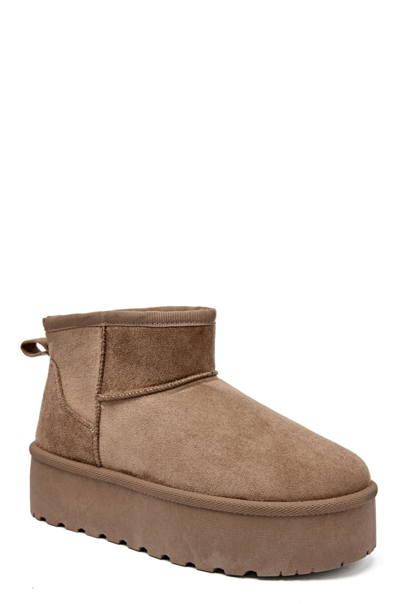 Bottines boots basses en suédine taupes - RIVE GAUCHE