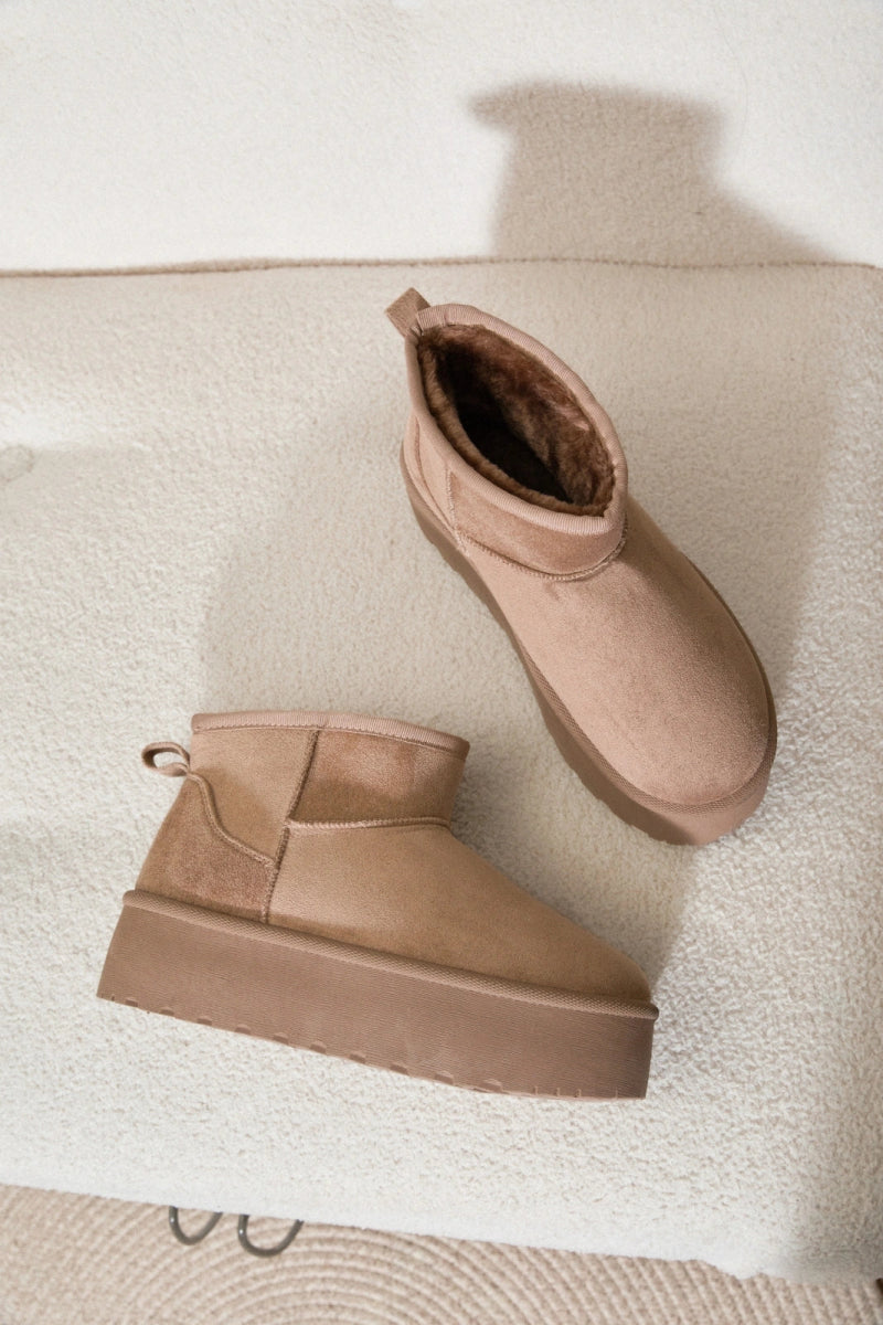 Bottines boots basses en suédine taupes - RIVE GAUCHE