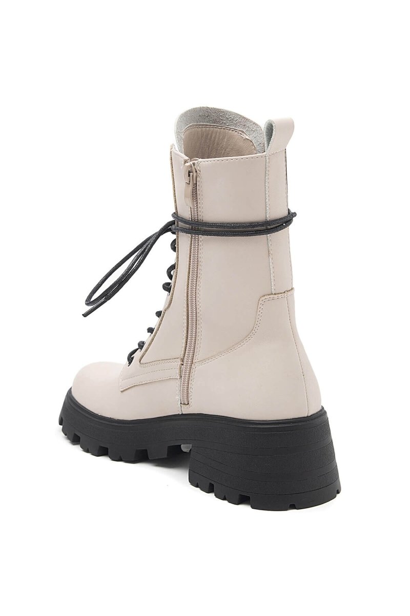 Bottines chelsea à lacets beiges - RIVE GAUCHE