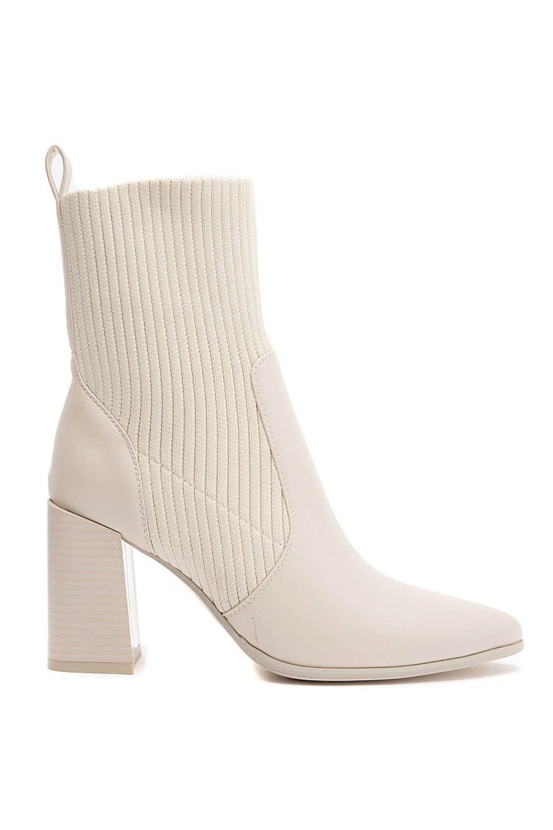 Bottines chelsea à talon beiges - RIVE GAUCHE