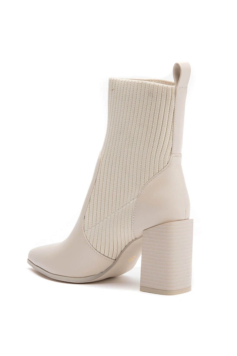 Bottines chelsea à talon beiges - RIVE GAUCHE