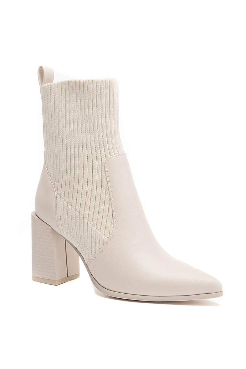 Bottines chelsea à talon beiges - RIVE GAUCHE