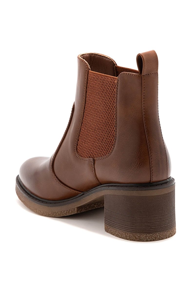 Bottines chelsea à talons carrés camel - RIVE GAUCHE