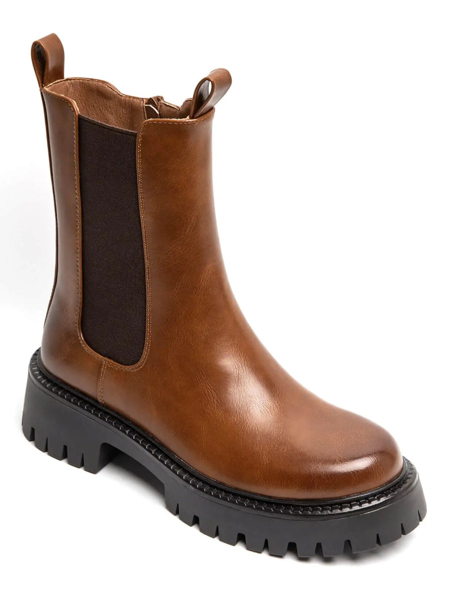Bottines chelsea crantées camel - RIVE GAUCHE
