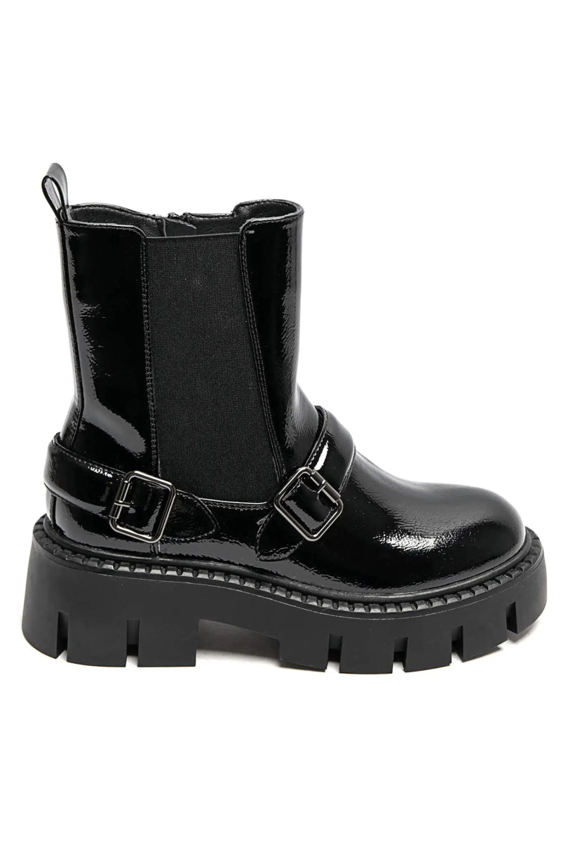 Bottines en cuir à semelle chunky avec boucles - RIVE GAUCHE