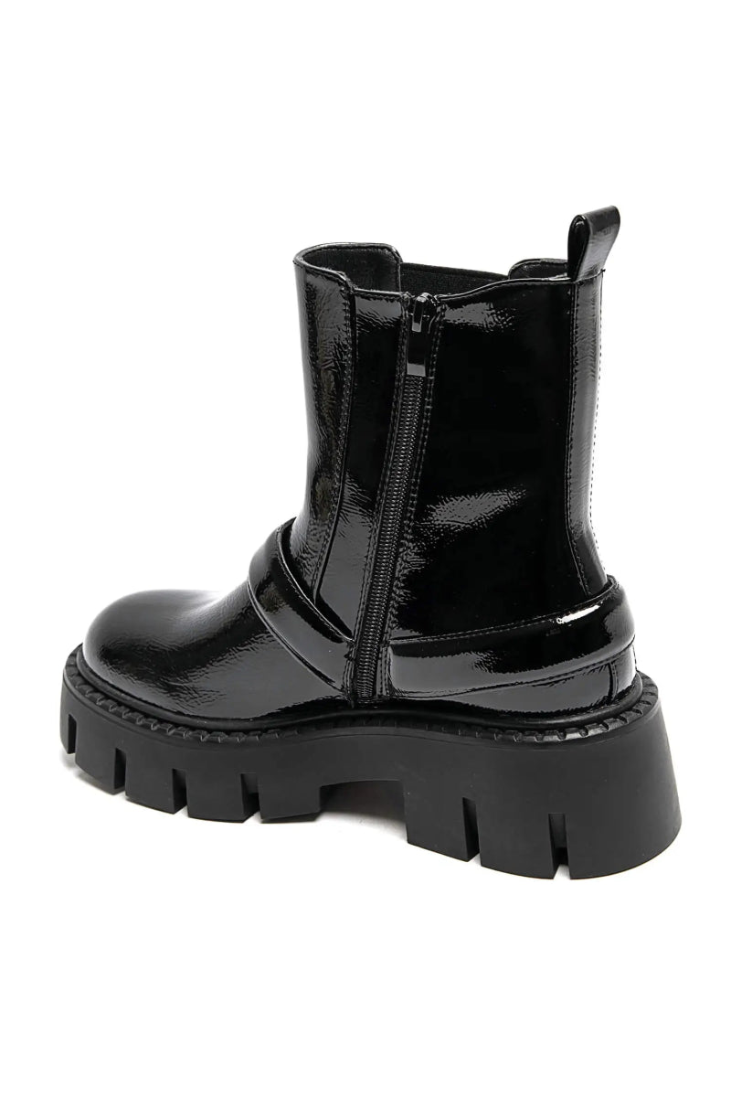 Bottines en cuir à semelle chunky avec boucles - RIVE GAUCHE