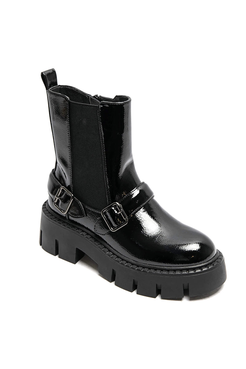 Bottines en cuir à semelle chunky avec boucles - RIVE GAUCHE