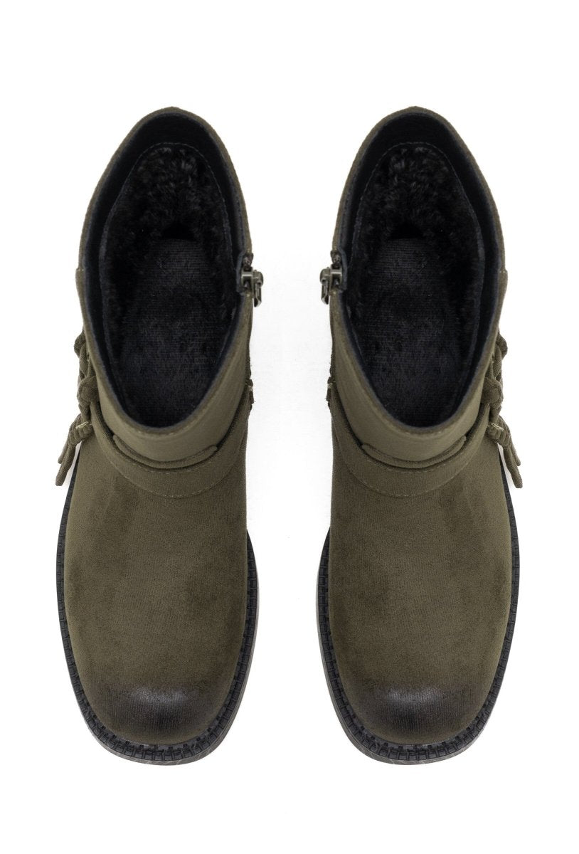 Bottines en suédine kaki à semelle crantée Amarok - RIVE GAUCHE