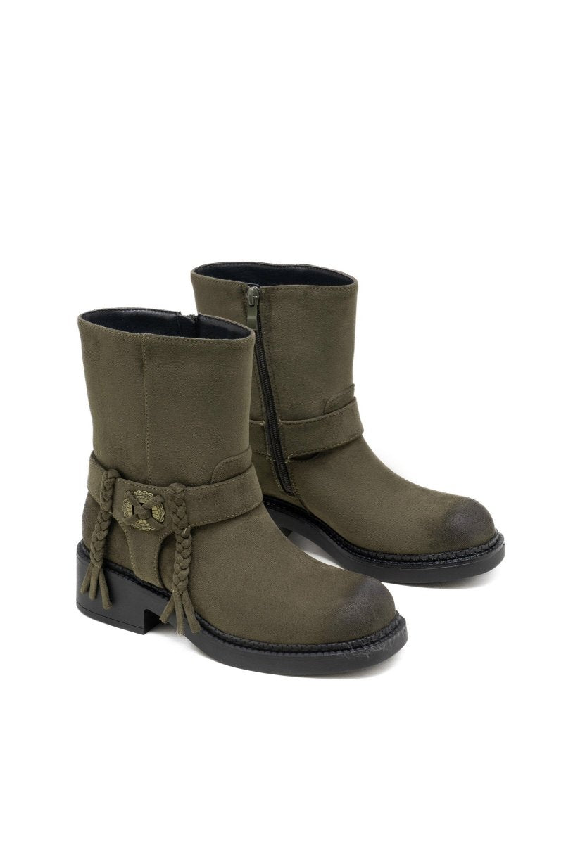 Bottines en suédine kaki à semelle crantée Amarok - RIVE GAUCHE