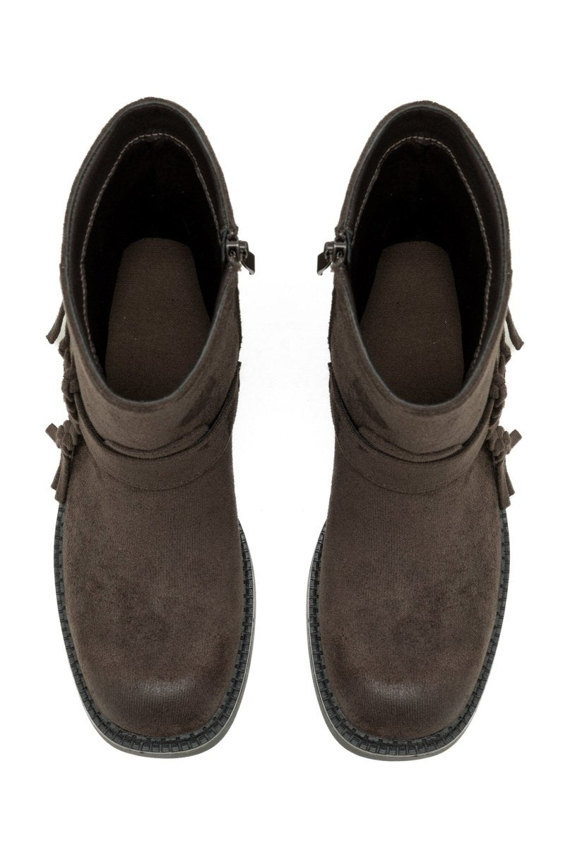 Bottines en suédine marron à semelle crantée Amarok - RIVE GAUCHE