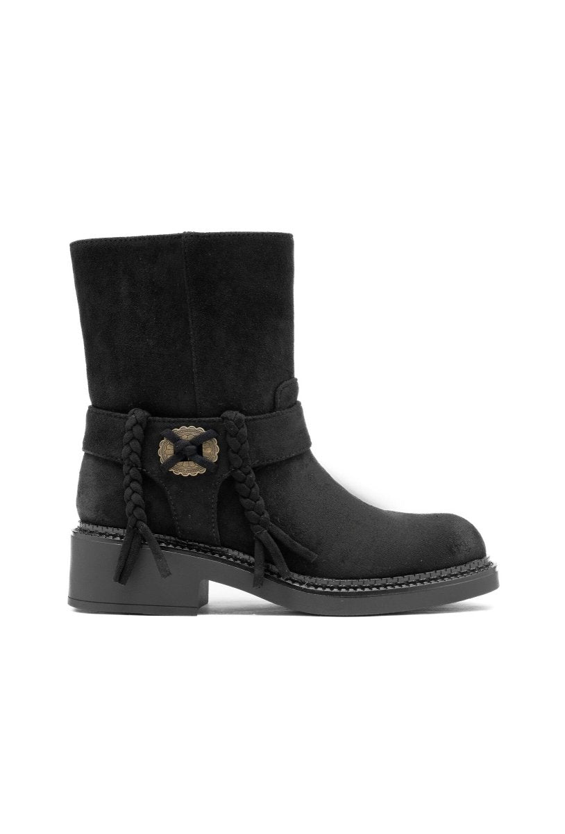 Bottines en suédine noir à semelle crantée Amarok - RIVE GAUCHE