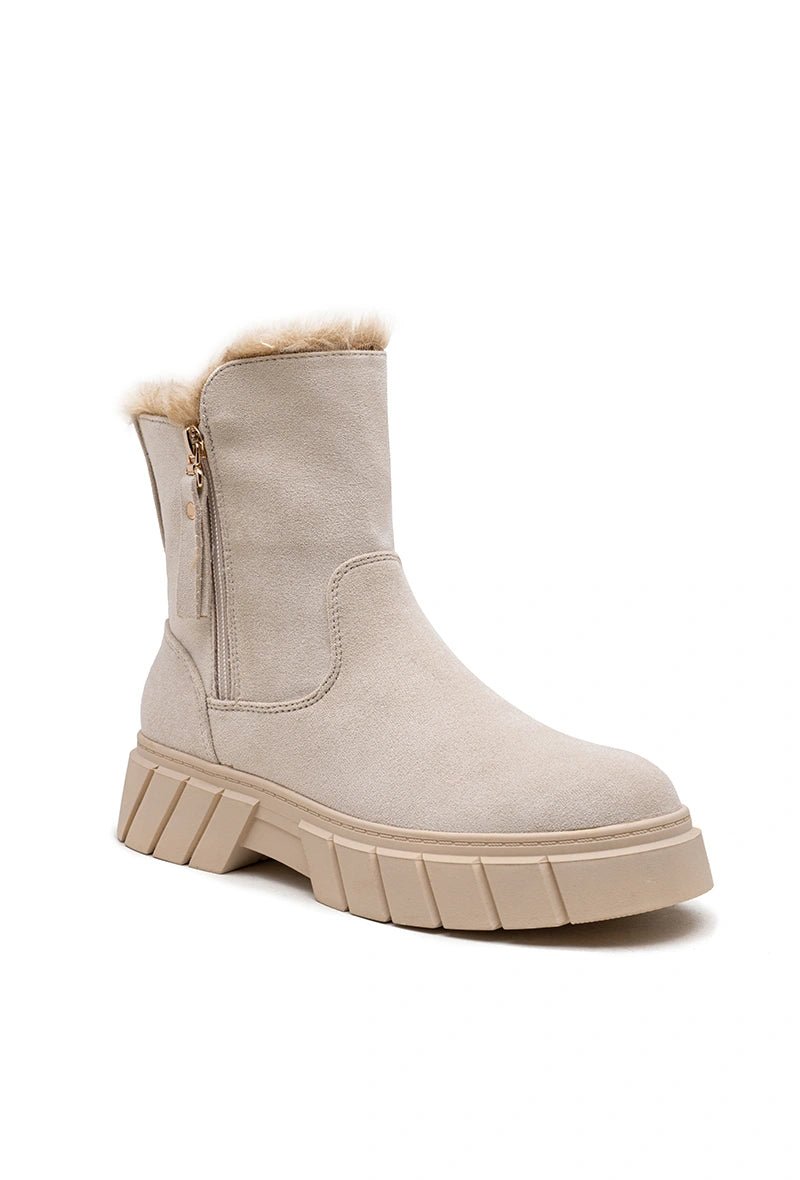 Bottines fourrées beiges - RIVE GAUCHE
