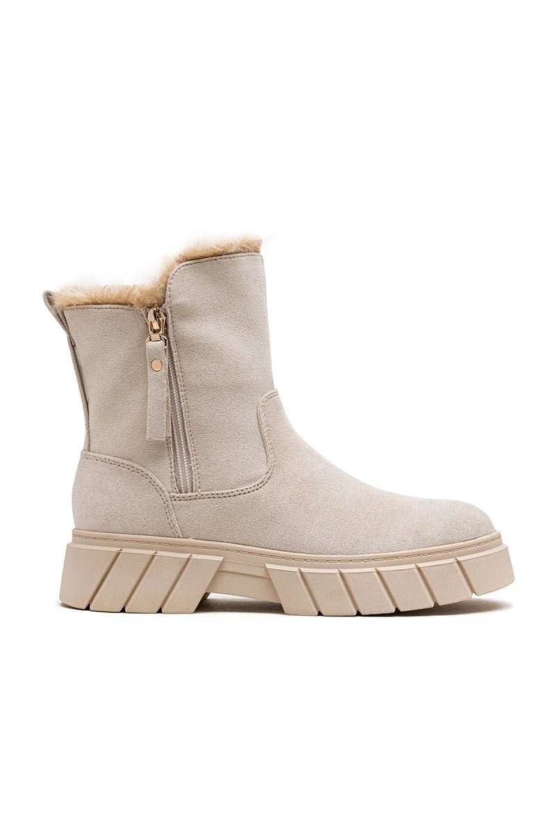 Bottines fourrées beiges - RIVE GAUCHE