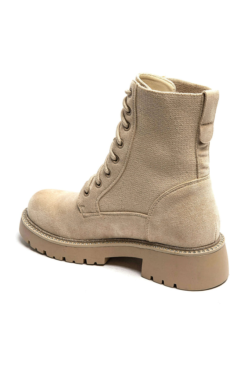 Bottines militaires en daim beige - RIVE GAUCHE