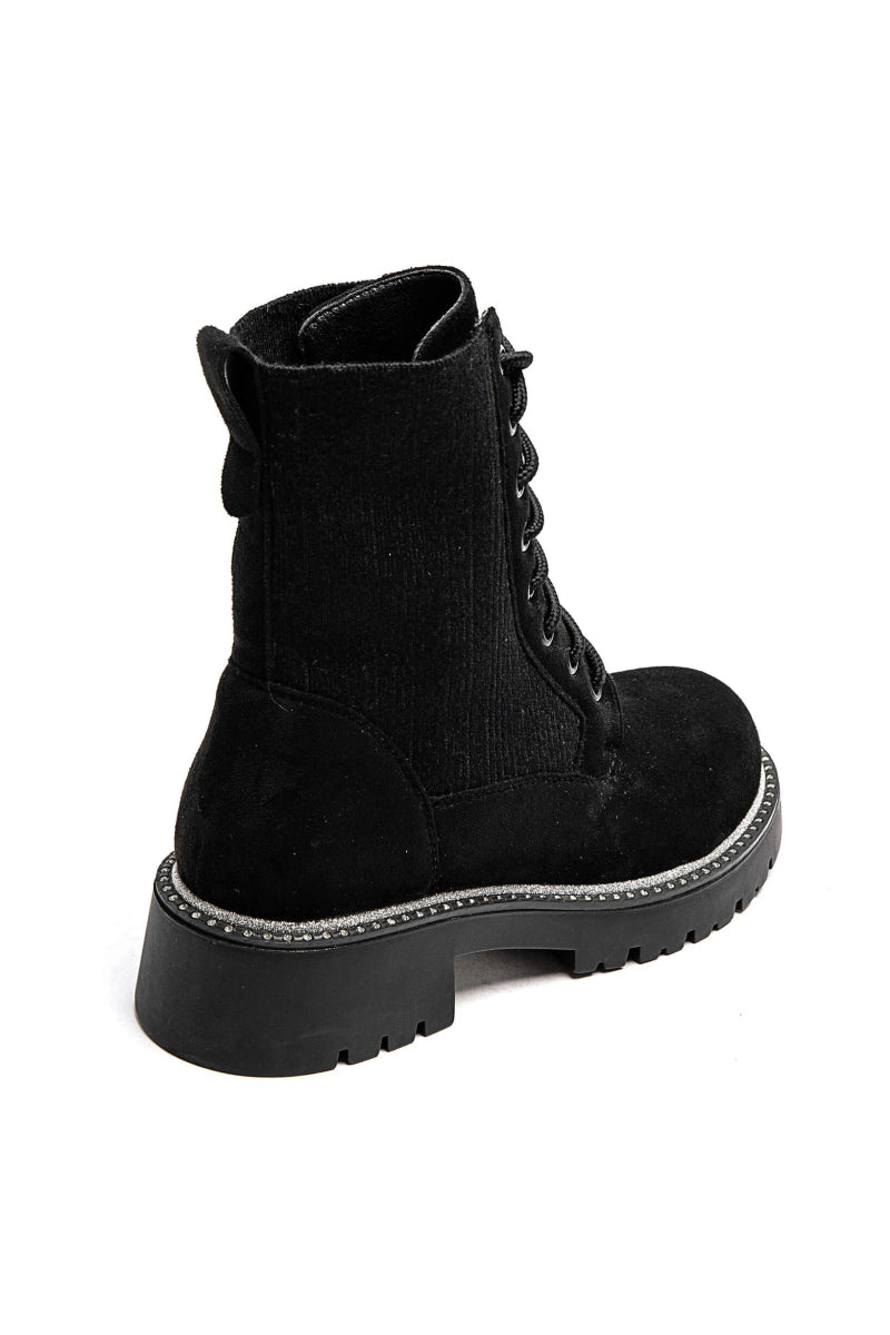 Bottines militaires en daim noires - RIVE GAUCHE