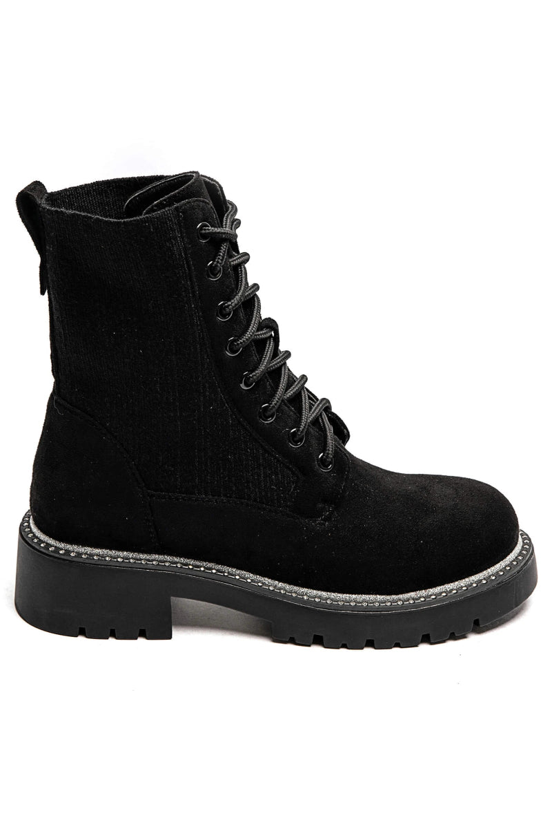 Bottines militaires en daim noires - RIVE GAUCHE