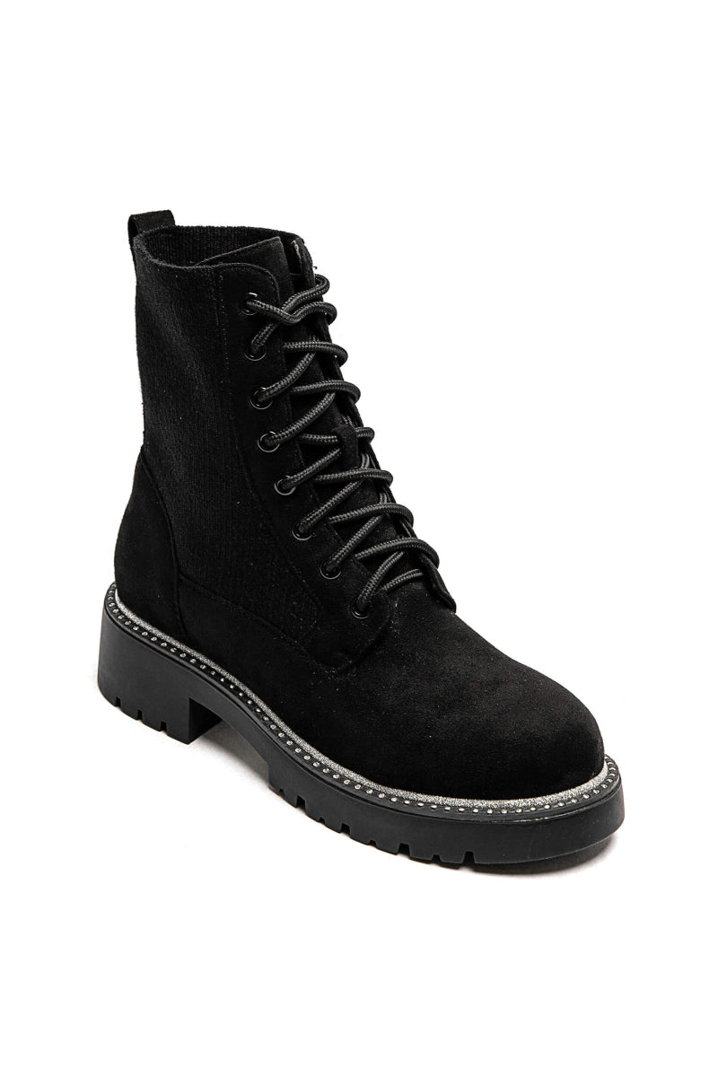 Bottines militaires en daim noires - RIVE GAUCHE