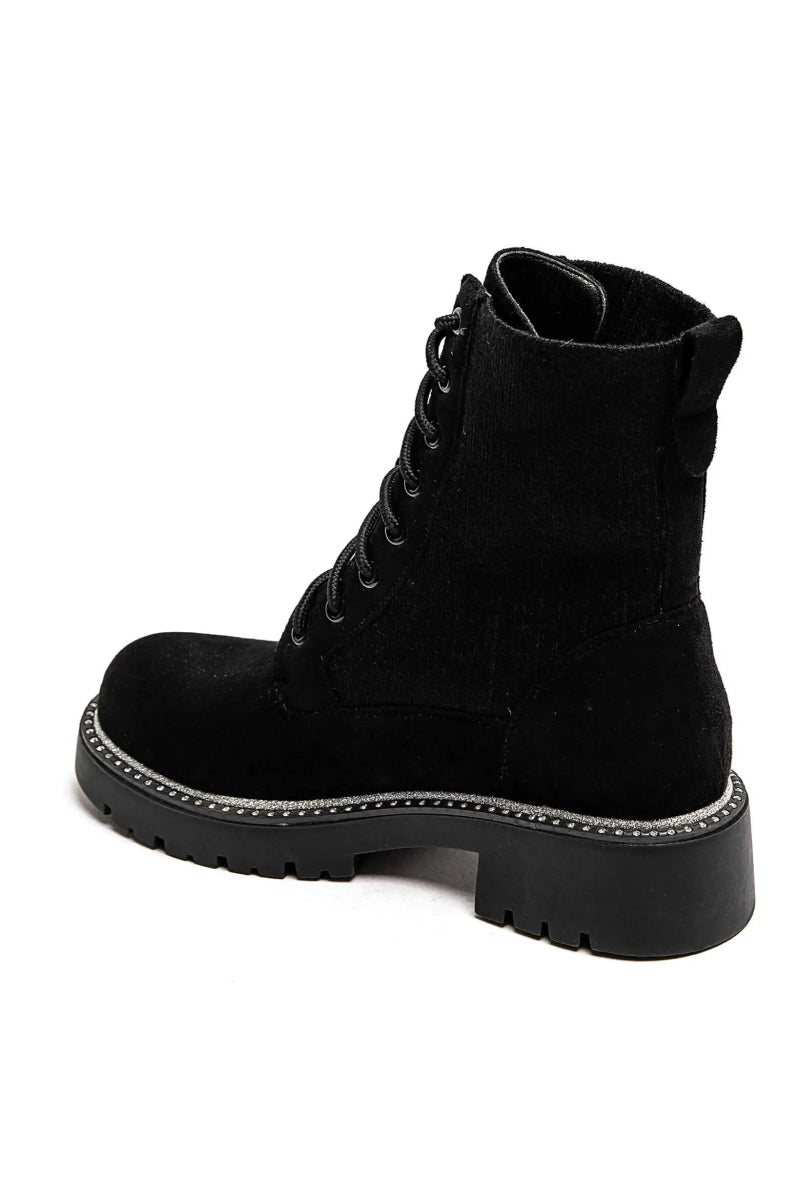 Bottines militaires en daim noires - RIVE GAUCHE