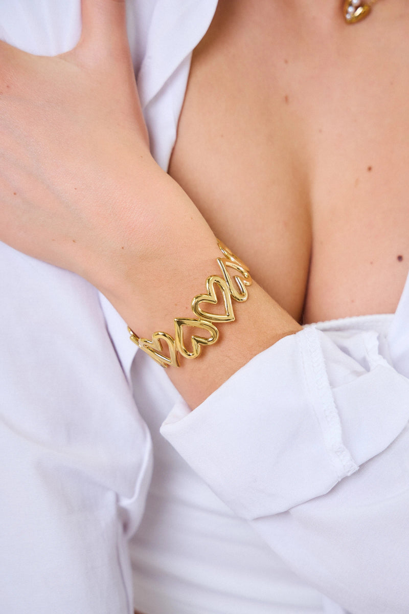 Bracelet Jonc cœur en acier inoxydable - RIVE GAUCHE