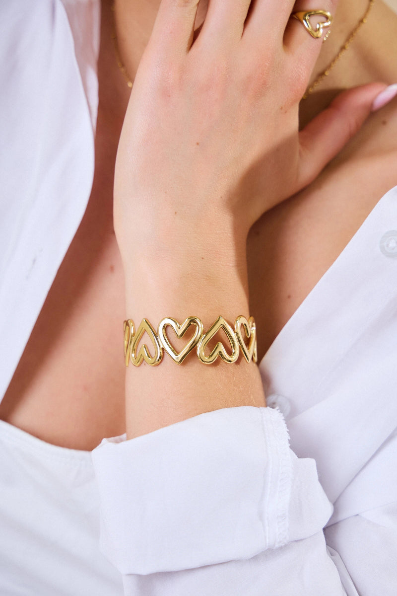 Bracelet Jonc cœur en acier inoxydable - RIVE GAUCHE