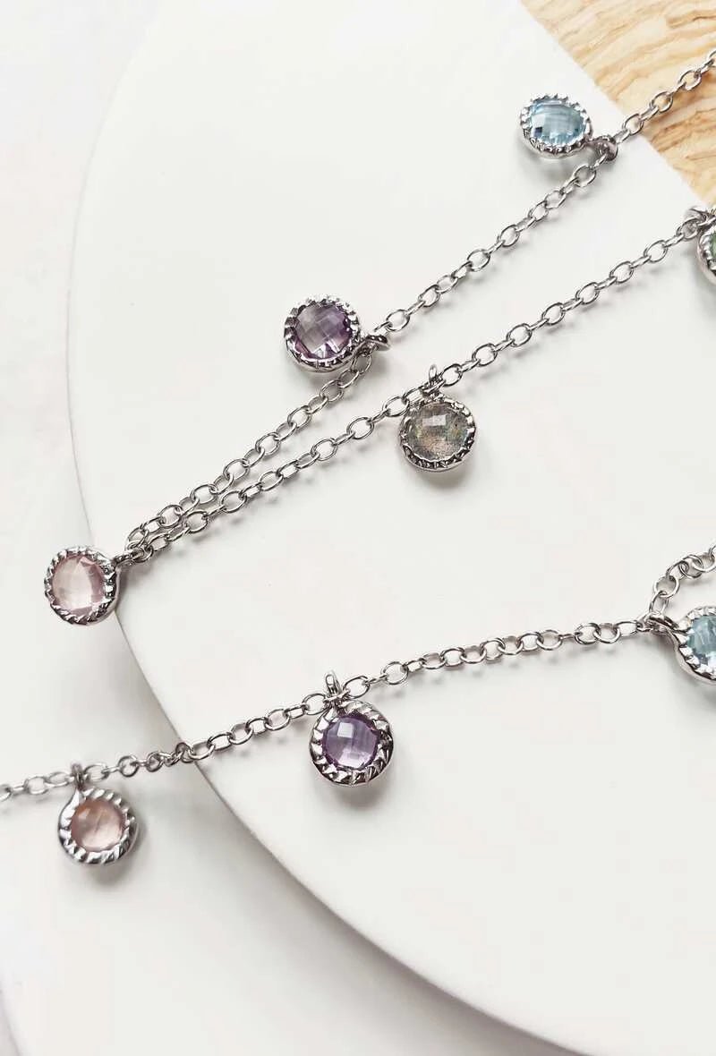 Bracelet multi pierres en argent 925 - RIVE GAUCHE