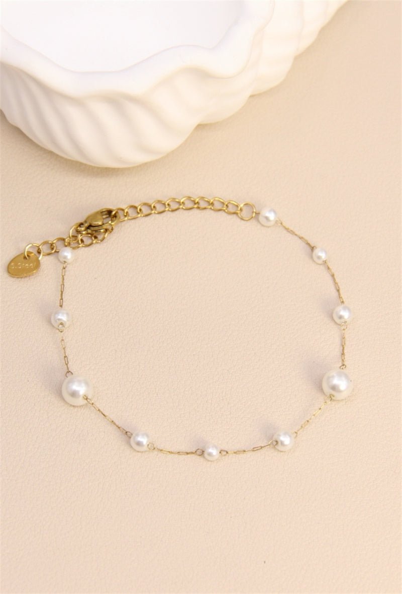 Bracelet Perles de Différentes Tailles – Harmonie Élégante en Acier Inoxydable - RIVE GAUCHE