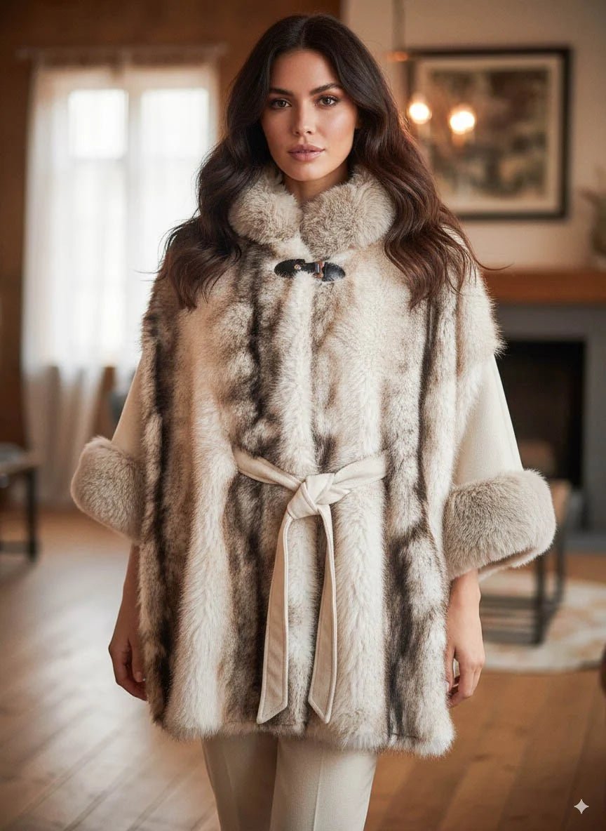 Cape automnale en fausse fourrure Freyja - RIVE GAUCHE