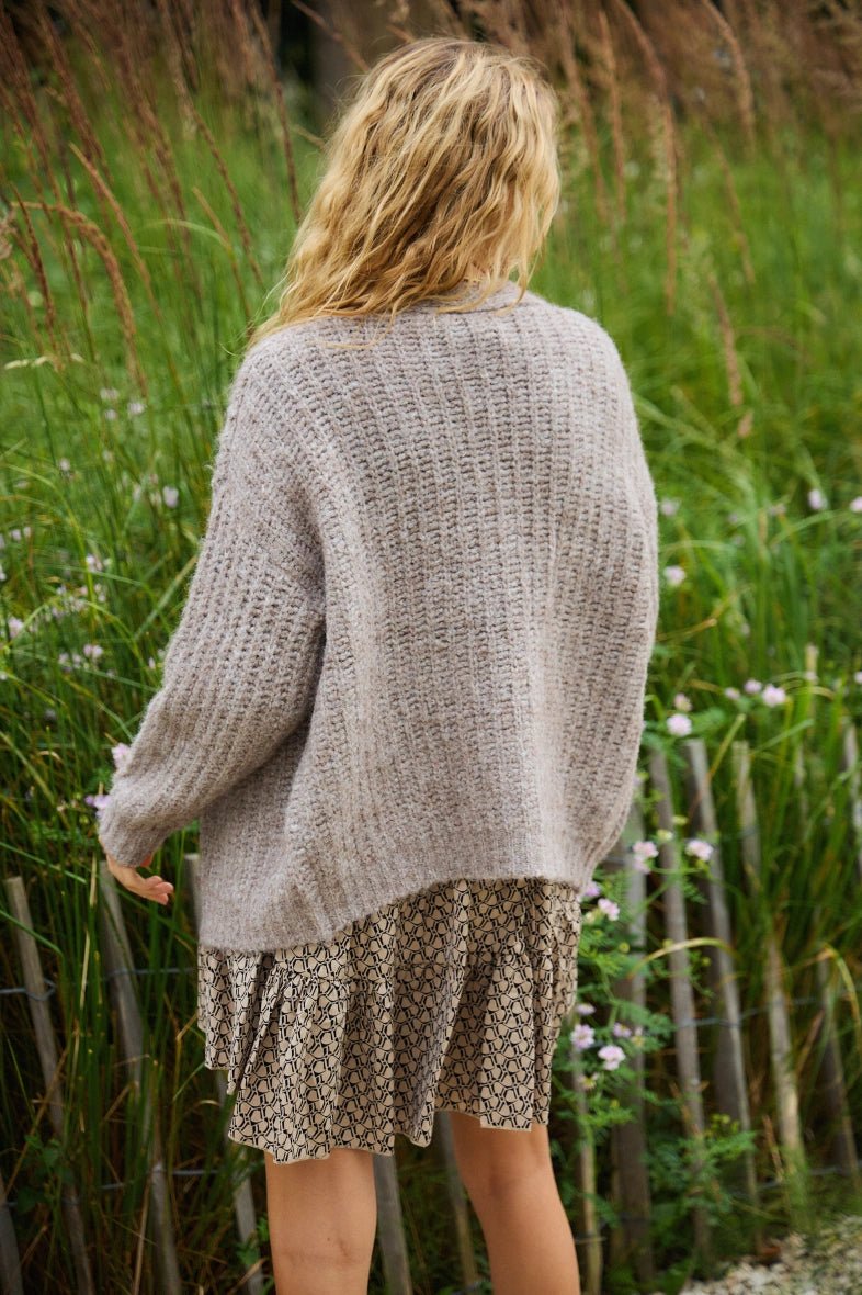 Cardigan beige en laine classique - RIVE GAUCHE