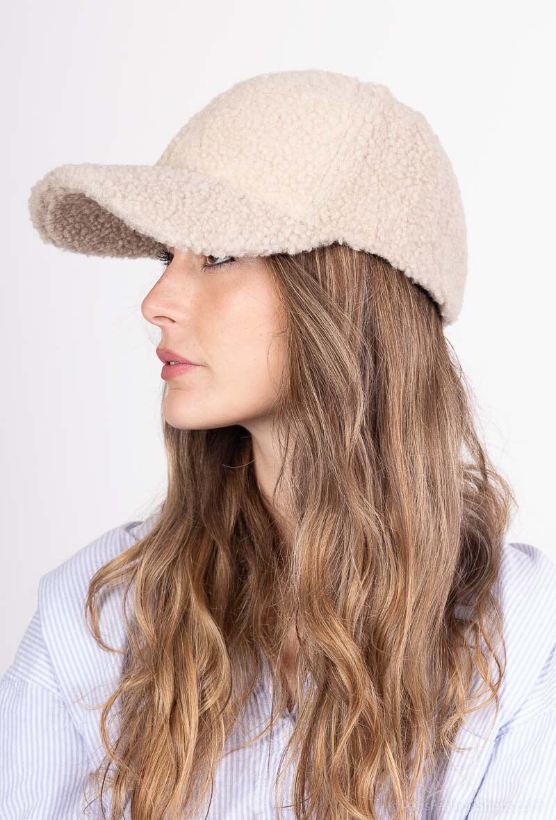 Casquette beige ajustable texture moumoute - RIVE GAUCHE