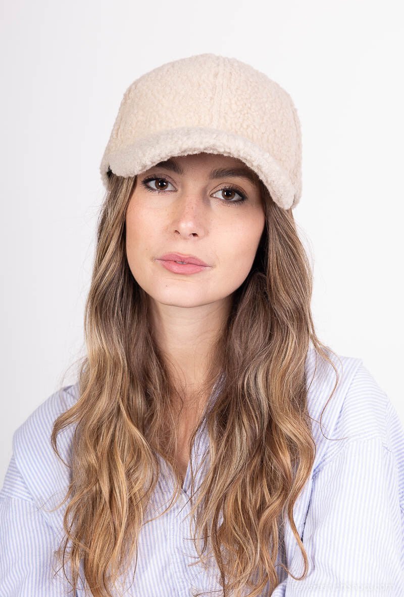 Casquette beige ajustable texture moumoute - RIVE GAUCHE