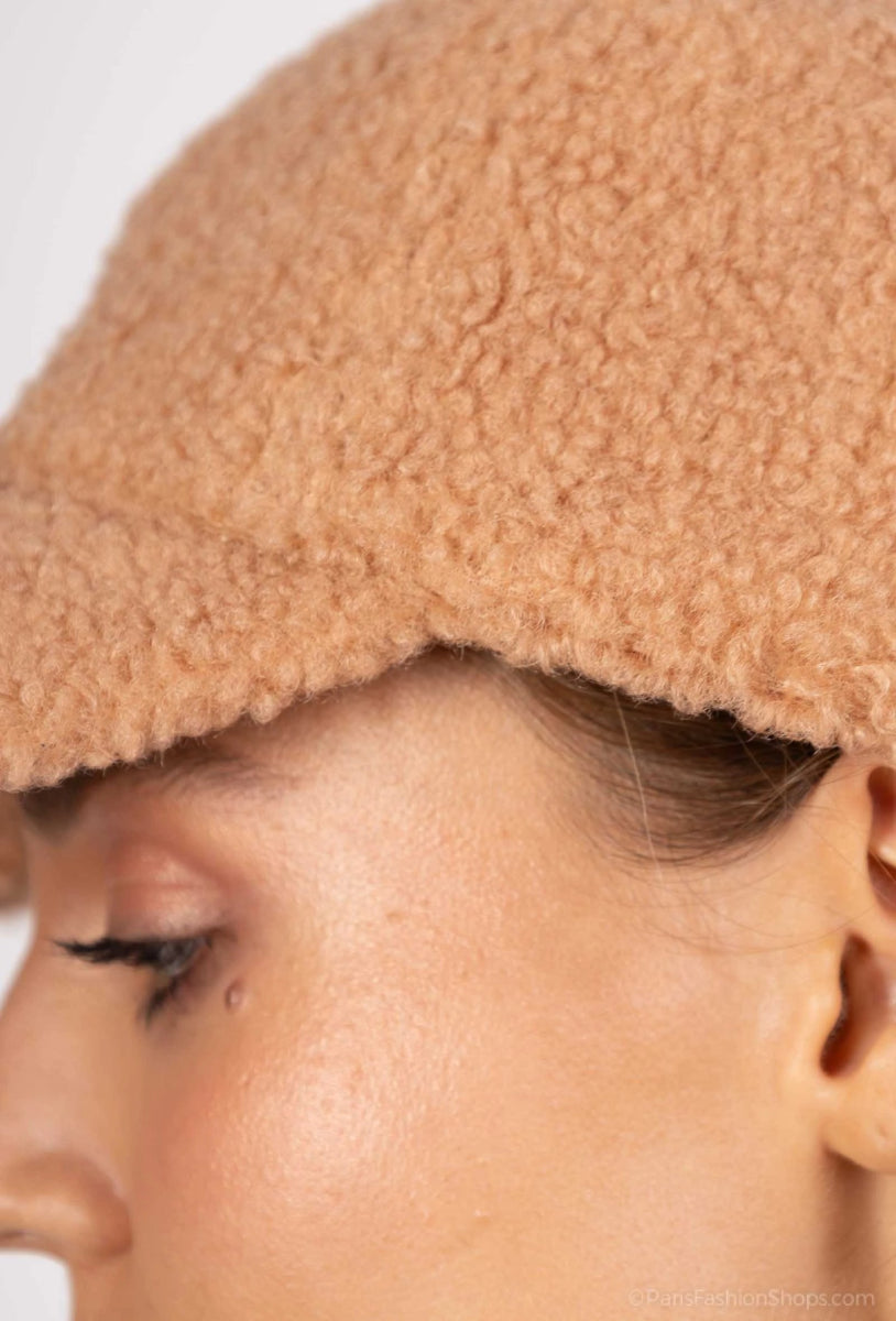 Casquette camel ajustable texture moumoute - RIVE GAUCHE