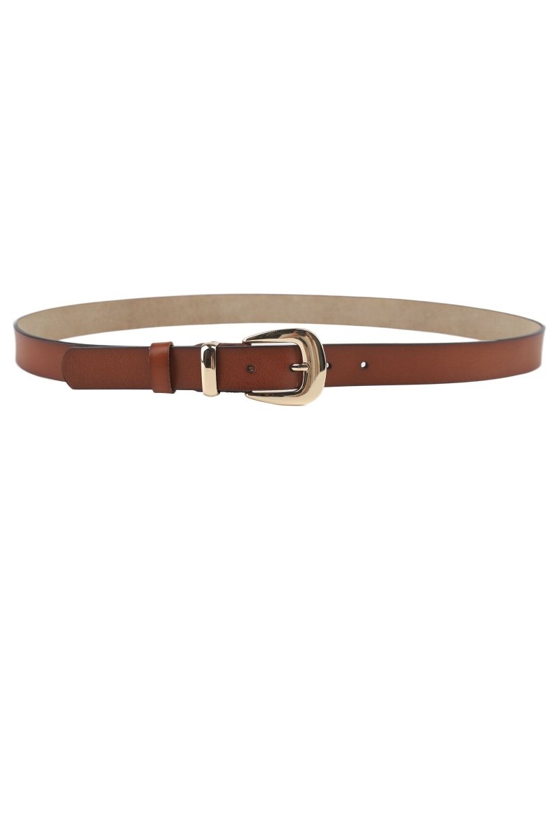 Ceinture en cuir classique camel - RIVE GAUCHE