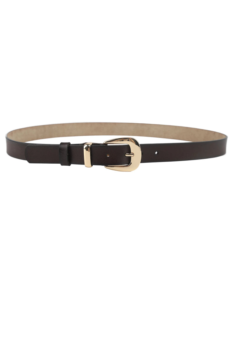 Ceinture en cuir classique marron foncé - RIVE GAUCHE