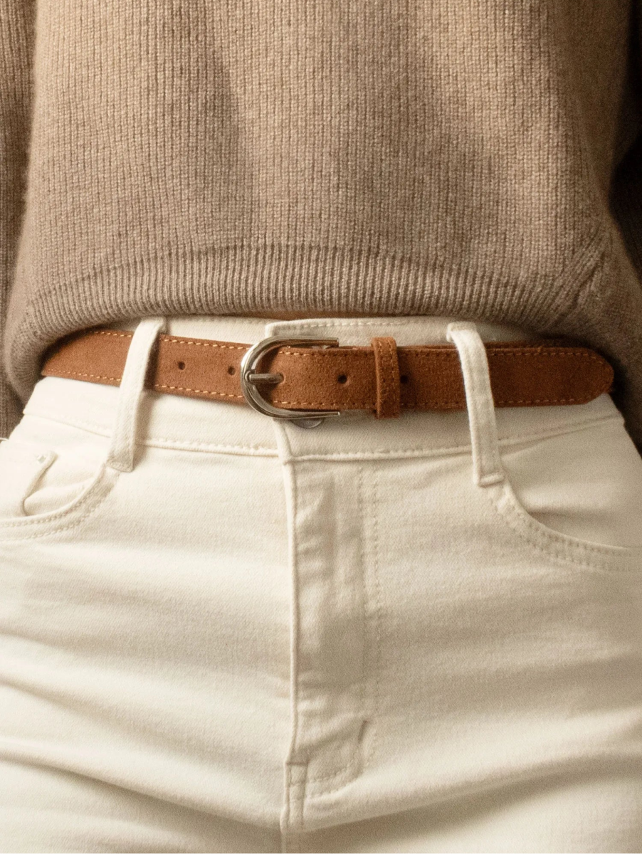 Ceinture en daim camel - RIVE GAUCHE