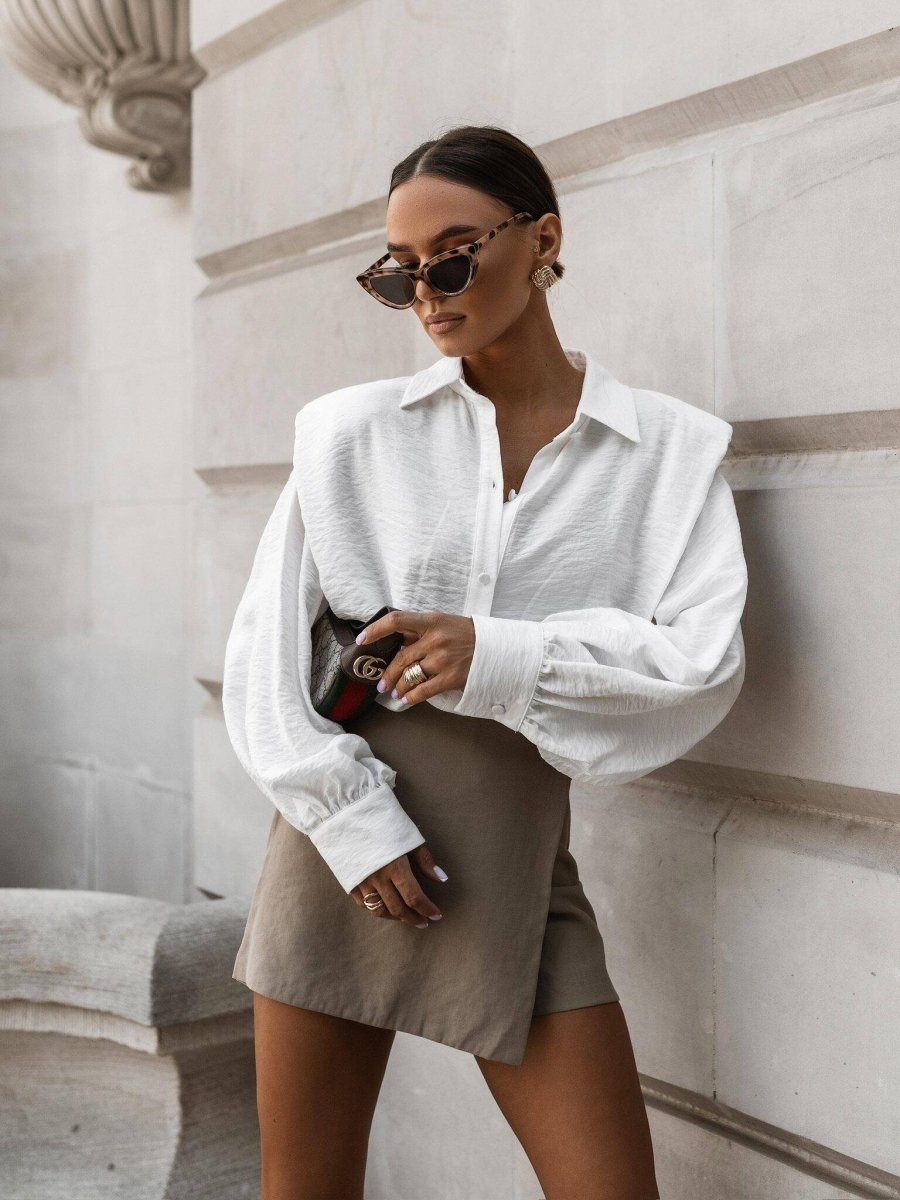 Chemise élégante blanche à épaulettes - RIVE GAUCHE