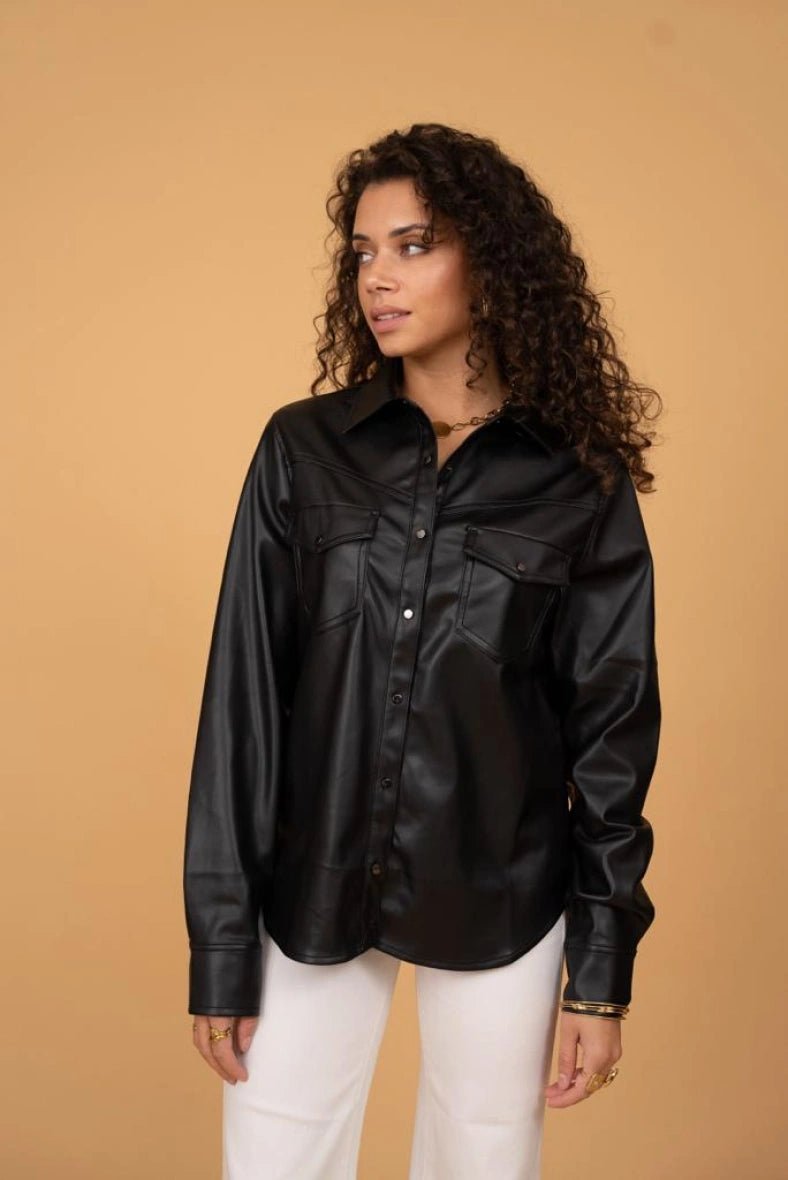 Chemise en simili cuir à poches - RIVE GAUCHE