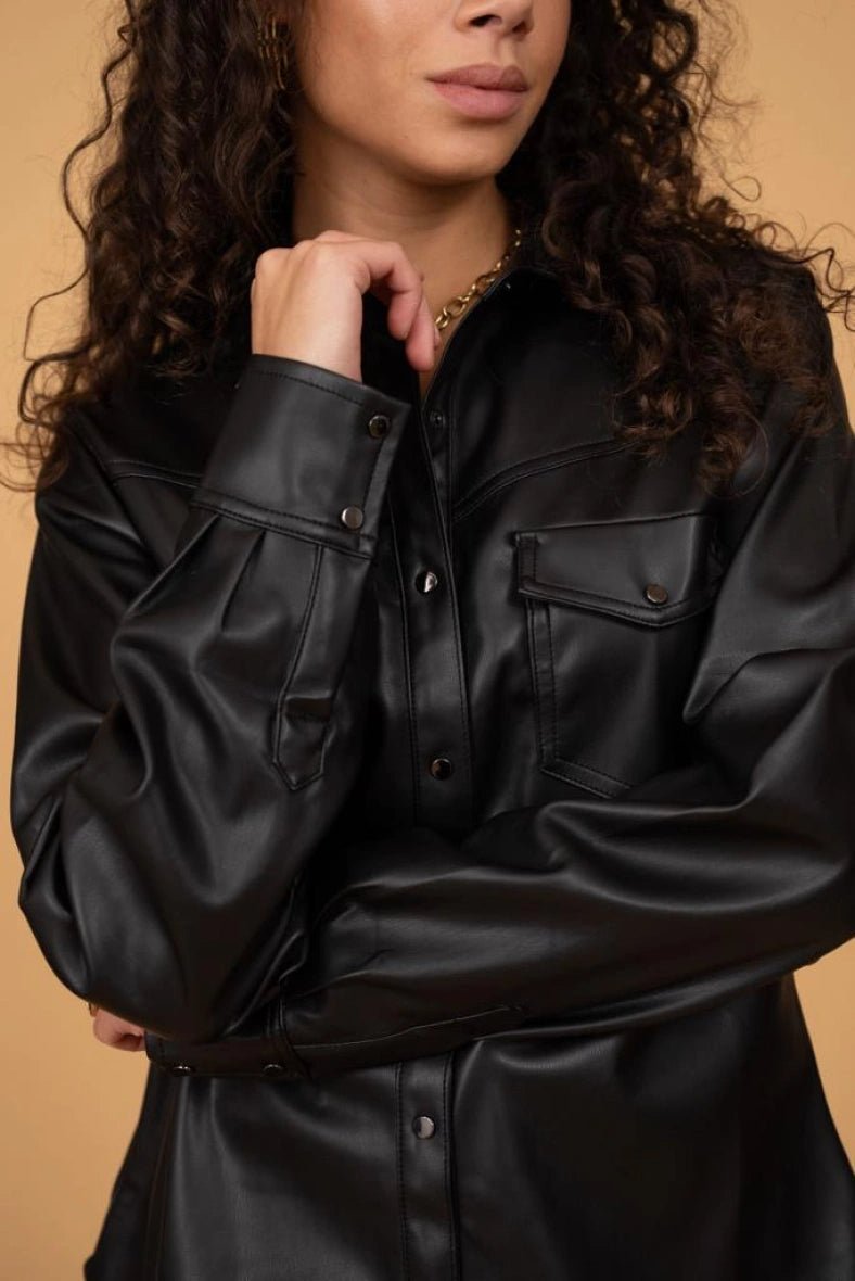 Chemise en simili cuir à poches - RIVE GAUCHE