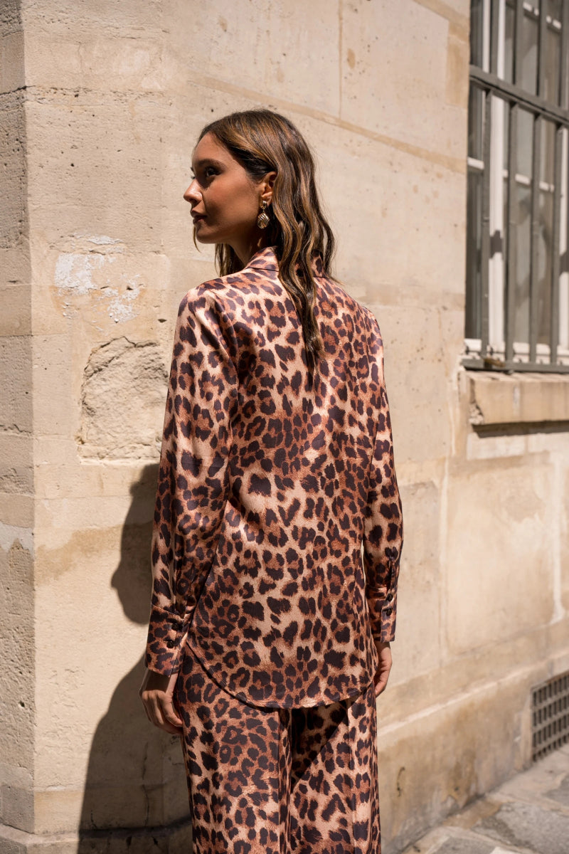 Chemise léopard Samantha avec col à revers classique - RIVE GAUCHE