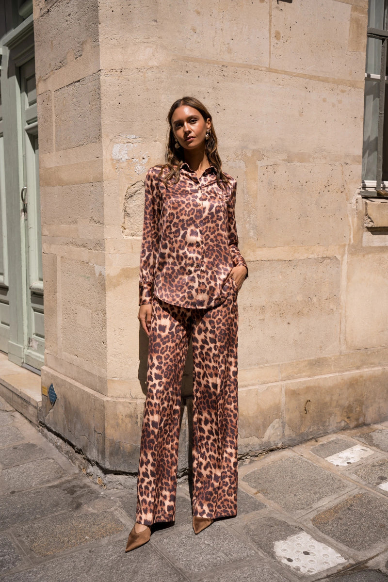 Chemise léopard Samantha avec col à revers classique - RIVE GAUCHE
