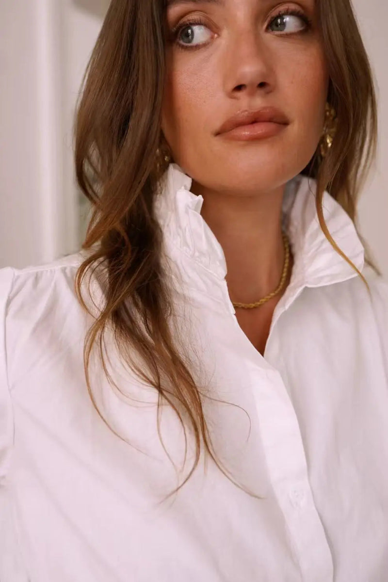 Chemise unie à col renaissance - RIVE GAUCHE