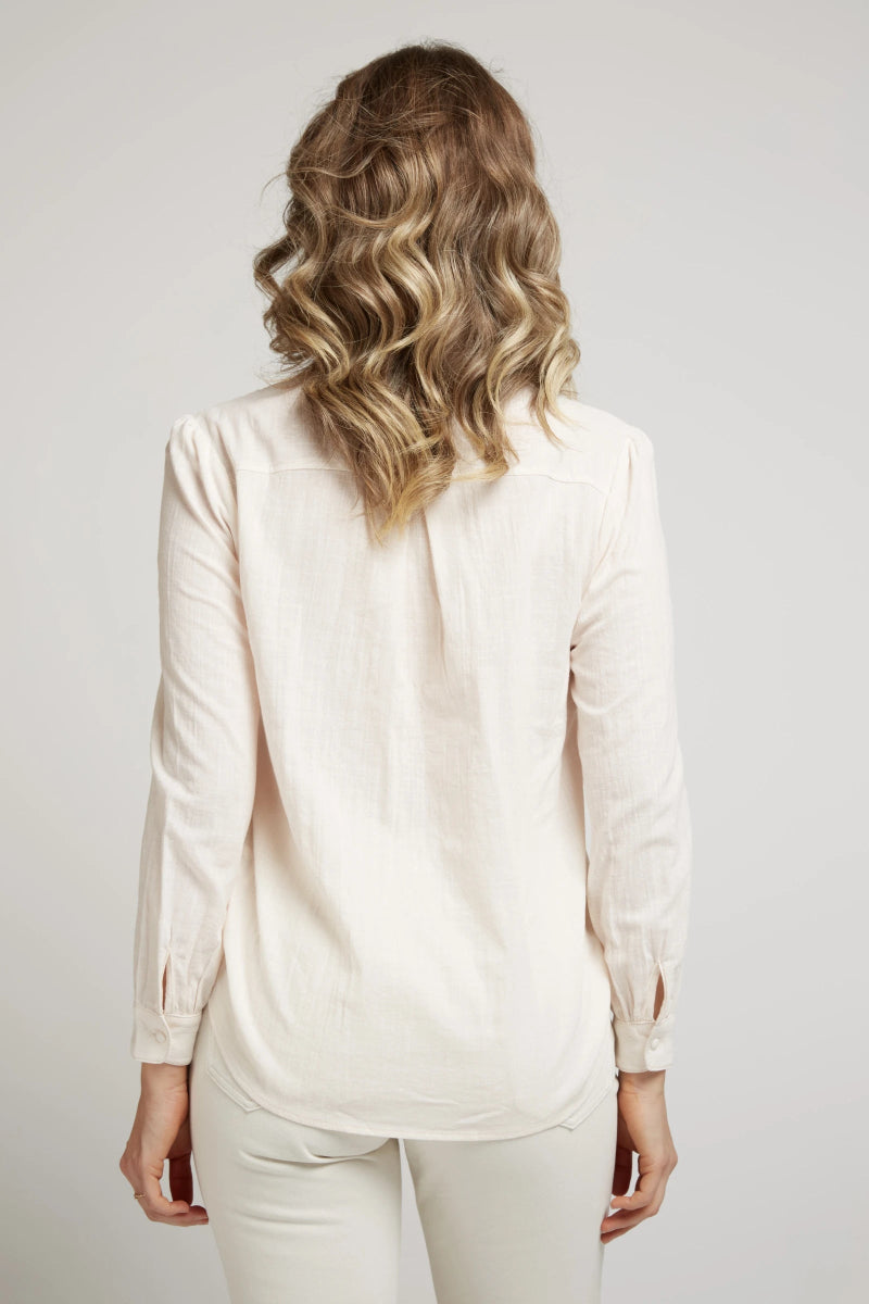 Chemisier dentelle fleurie en coton écru - RIVE GAUCHE