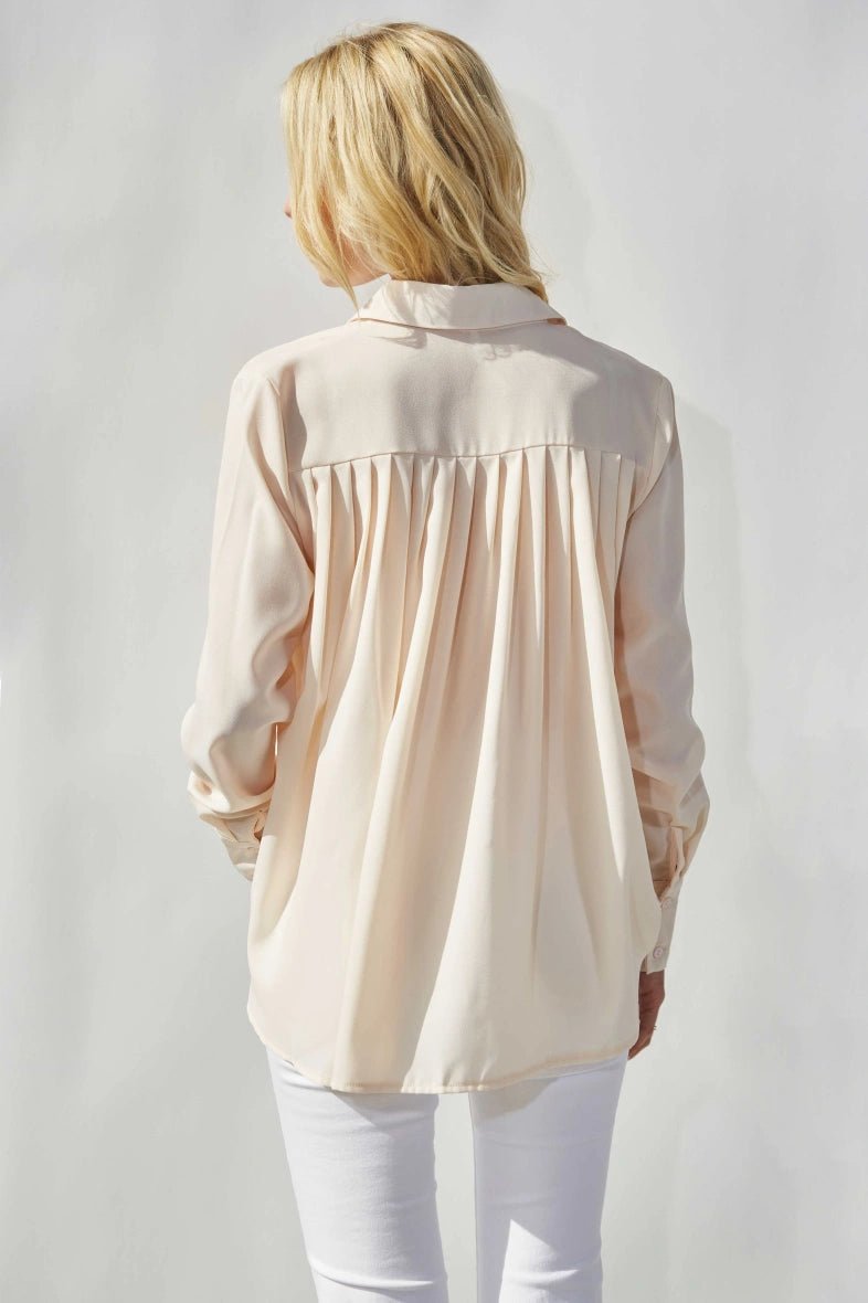 Chemisier en mousseline écru avec dos plissé - RIVE GAUCHE
